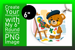 Dynamic Round Design Car Coaster PNG , Cute Bear Product Image 1