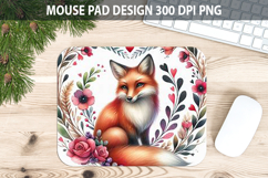 Watercolor Foxes Mouse Pad Sublimation - Valentines PNG Product Image 1