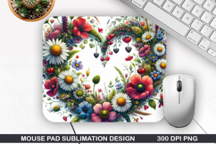 Flower Mouse Pad, Valentine Mouse Pad PNG Design Product Image 1