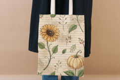 Pressed Sunflower &amp; Pumpkin Fall Journal Seamless Pattern Product Image 8