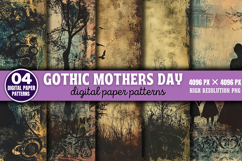 Gothic Mothers Day Digital Paper Bundle PNG Product Image 9