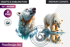 Watercolor Polar Bear Arctic Wildlife animal Illustration Product Image 1