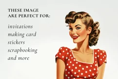 Retro woman clipart, Retro woman sublimation Product Image 2
