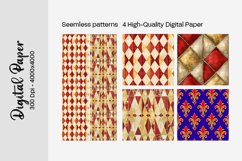 Burgundy Digital Papers | Floral Digital paper Product Image 1