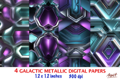 Blue purple digital paper, Iridescent galactic metallic Product Image 1