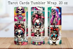 Skeleton tarot cards Tumbler wrap PNG, 20 oz. Product Image 1