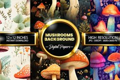 Mushrooms Background Digital Papers - 04 Variations Product Image 1