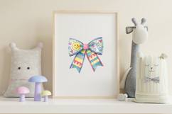 Geometric Retro Smiley Coquette Bow Clipart Product Image 7