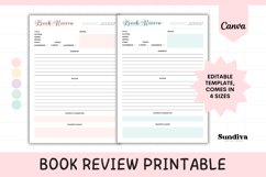 Book Review Printable 2 | Book Reading Journal Template Product Image 1
