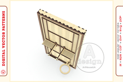 Tennis Racket Wall Mount Laser Cut File Display Holder Product Image 8