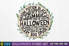 Round Halloween word art SVG SVG, Halloween SVG Product Image 2