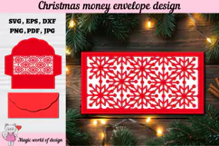 Christmas Snowflakes Money Envelope svg, Papercut Gift Card Product Image 1
