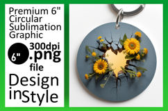 Whimsical Circle Design Keychain Template , 3D Heart Product Image 1
