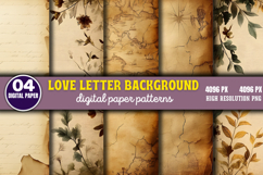 Love Letter Background Digital Paper Bundle PNG Product Image 9