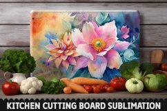 Cutting Board Sublimation Design - Flowers Sublimation PNG Product Image 1