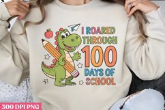 I roared through 100 days of school PNG, 100 Days Product Image 1