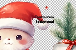 Cute Animals Christmas Watercolor 45 Cliparts Collection Product Image 8