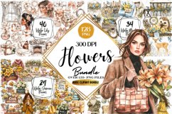 Christmas Flowers Clipart Mega Bundle Product Image 1