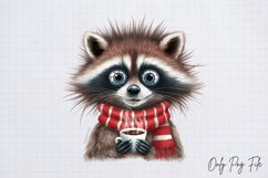 Grumpy Christmas Animal Coffee Clipart Bundle PNG Product Image 9