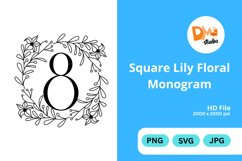Square Lily Floral Monogram Product Image 1