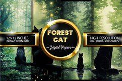 Forest Cat Digital Papers Product Image 1
