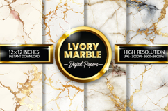 Lvory Marble Digital Papers - 04 variations Product Image 1