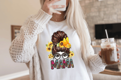 Mama Messy Bun PNG sublimation | Mother's Day PNG T-Shirt Product Image 6