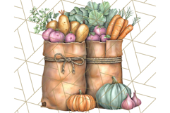 Fall Market Stall Clipart PNG, Rustic Autumn Clip Art Product Image 4