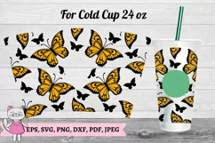 Butterfly Tumbler svg for Full Wrap Venti Cold Cup 24 oz Product Image 5