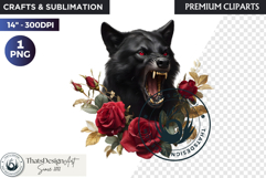 Floral Wolf Fantasy clipart, Botanical Wildlife Graphics PNG Product Image 1