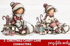 Christmas Candy Cane Characters Clipart Product Image 1