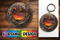 Scenic Tranquility: Landscape Circle Design Keychain PNG Product Image 1