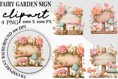 Whimsical Fairy Garden Sign Clipart Png Product Image 1