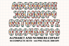 CUTE MONSTER SCHOOL Alphabet A-Z Numbers Clipart PNG 300 DPI Product Image 2