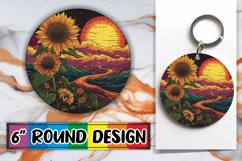 Colorful Retro Bloom Keychain &amp; Coaster Bundle Product Image 1