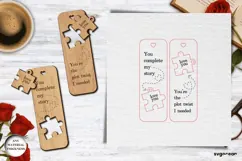 Valentine's Day Couple Bookmarks Laser Cut | Keychain | SVG Product Image 2