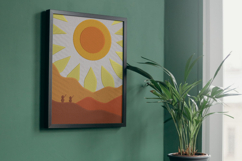 Abstract Mountain Window View Pillow Design Product Image 8