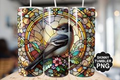Eastern Phoebe Single Bird Stained Glass - Tumble Design Product Image 1