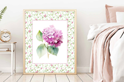 Watercolor Pink Hydrangea Set of 3 Prints Product Image 8
