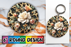 Timeless Circle Keychain Designs PNG, Leopard Prints Product Image 1