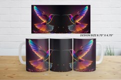 3D Neon Hummingbird Mug wrap| Mug sublimation design Product Image 9