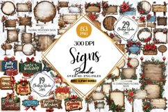 Christmas Wooden Signs Clipart Mega Bundle Product Image 1