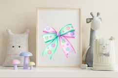 Pastel Retro Smiley Coquette Bow Clipart Product Image 7