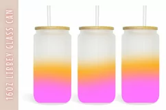 Orange Pink Ombre 16oz Libby Glass Can Tumbler Wrap Product Image 1