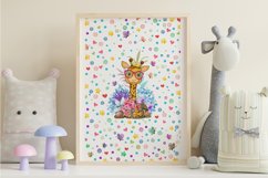 Giraffe girl Colorful Watercolor JPG Product Image 1