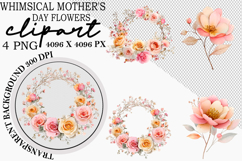 Whimsical Mother's Day Flowers Clipart Watercolor png Product Image 1
