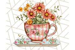 Vintage Floral Teacup Clipart PNG, Blooming Teacups Clip Art Product Image 4