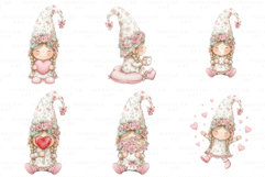 Whimsical Valentine Gnome Girl Clipart Product Image 3