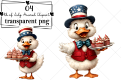 Watercolor 4th of July Animal Clipart Watercolor PNG Product Image 1