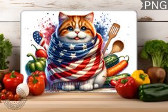 Cat kitchen Cutting Board - Patriotic Cutting Board Product Image 1